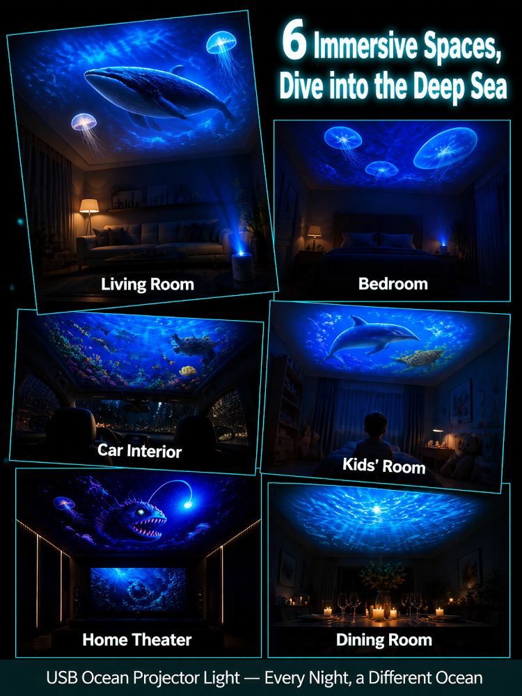 Comauo Ocean & Galaxy Projector: Ultra-HD Sphere Tech, Turns Your Room & Car Into an Aquarium in 1s.