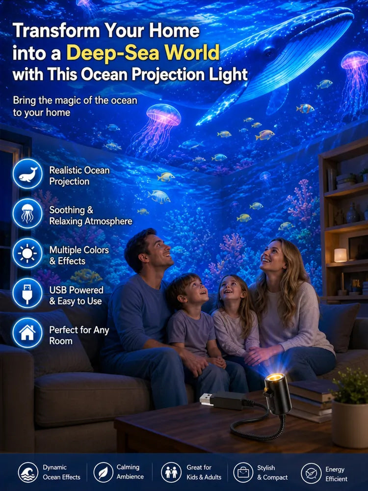 Comauo™ Ocean & Galaxy Projector: Ultra-HD Sphere Tech, Turns Your Room & Car Into an Aquarium in 1s.