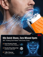 【German precision engineering, a best-selling shaver in Europe and America!】🏆The new generation dual-head pocket shaver，Instant shaving, haircutting, and hair removal in just 1 second! Suitable for the whole family!