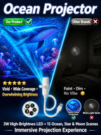 Comauo Ocean & Galaxy Projector: Ultra-HD Sphere Tech, Turns Your Room & Car Into an Aquarium in 1s.